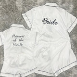 Embroidered Flower Girl, Embroidered Pajamas, Silky Pajamas, Pajama Set, Personalized Pajamas, Bridesmaid Gift, Bridesmaid Pajamas