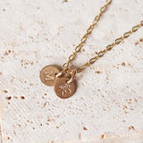 Tiny Birth Flower & Initial Necklace ¥ Tiny Initial Necklace ¥ Personalized Initial Disc Necklace ¥ Custom Letter Necklace ¥ Dainty Necklace