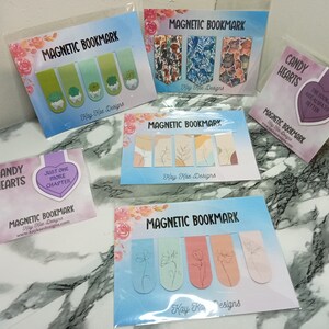 Magnetic bookmark gift pack with assorted colorful bookmark cards