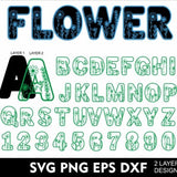 3D Flower Alphabet Svg Birthday Font Wild Flower Layered Letters for Cricut Cut Svg Png Eps Ai Dxf