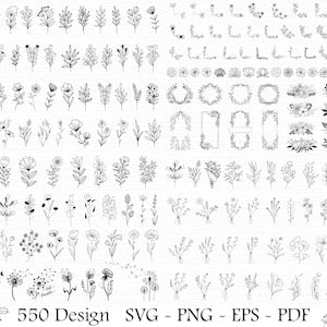 550+ Wildflower SVG Bundle Wildflower Vector Wildflower Silhouette Wildflower Clipart Wildflower Cut file Birth flowers SVG files for cricut