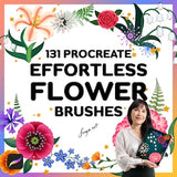 Procreate Flowers | 131 Procreate Effortless Flower Brushes, Petal, Pollen, Leaf, Foliage, Botanical Painting, Dynamic Procreate Brushes