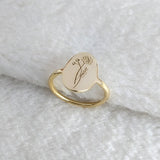 Custom Birth Flower Ring,Personalized Minimalist Ring,Birth Month Flower Ring,Floral Ring In Silver,Mothers day Jewelry,Christmas Present