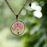 Bleeding Heart Necklace Lamprocapnos Flower | Gold or Silver