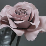 Dusty Pink Satin steel metal handmade rose,  flower Sculpture NEW large bloom, 11th Wedding anniversary, forged flower with FREE delivery