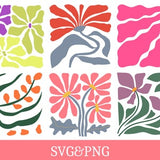 Abstract Flower Svg, Retro Flower Svg, Flower Clipart, Floral Svg, Boho Flower Svg, Flower Cut File, Daisy Flower Svg, Wall Art Svg, Cricut