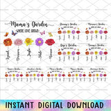 Bundle Custom Grandma's Garden Where Love Grows Png, Birth Month Flowers, Watercolor Floral, Diy Birth Month Flower Png, Happy Mother's Day