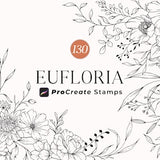 Procreate Floral Line Art, Flower Stamps, Tattoo Brushes, Procreate Bundle, Floral Botanical Brush Stamps, Procreate Flower Stamps
