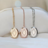Birth Flower Locket Necklace, Locket Necklace with Photo, Engraved Oval Locket Necklace, Christmas Gift, Bridesmaid Gift, Memorial Gift