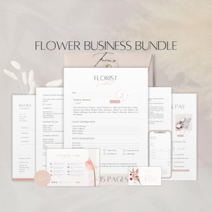 Floral business bundle templates: editable contract forms and client care cards