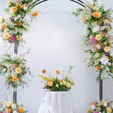 Artificial Wedding Flower Swag with Greenery, White and Yellow Flowers for Spring Summer Wedding