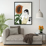 Flower Digital Painting Printable Wall Art, Home Decor Livingroom Bathroom Wall Art, Digital Creative Wall Design, Downloadable Wall Decor,