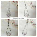Customisable Adjustable Monogram Floral Bracelets Real Flowers Dried Flowers Dainty Bracelet Personalised Initial [small letter - silver]