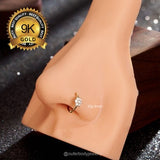 9K Solid Gold Flower CZ Nose Hoop/Small Thin Nose Ring/Nostril Hoop/20 Gauge Tiny Nose Ring/Snug Fit/Nose Piercing Jewelry Adjustable/Gifts