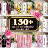 130 + Add your own text Tumbler, Floral Add Your Name Tumbler, Floral tumbler 20oz Skinny Tumbler Sublimation PNG File, Colorful Flowers png