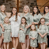 Chunky Lace Flower Girl Robe - Flower Girl Gift - Junior Bridesmaid Robe - Robes Set - Satin Robe - Bridesmaid Gift - Bridal Party Robes