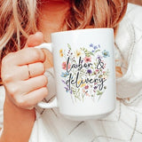 Wildflowers Labor and Delivery Mug, Gift For Labor and Delivery Nurse Gifts, L&D Nurse Gift For Baby Nurse, RN Grad Gift, Cute Nurse Mug