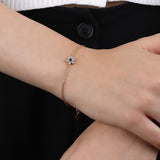 Daisy Flower Charm Bracelets for Women, Sterling Silver Dainty Flower Bracelet, Tiny Gold Flower Bracelet, Bridal Wedding Bridesmaid Jewelry