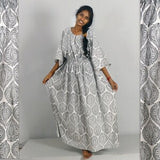 Large KAFTAN DRESS  free size for woman indoor dress in flower  print color cotton Nightwear Dress Long caftan multicolored