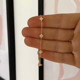 Crystal Flower Bracelet, Sterling Silver Flower Bracelet, Gold Flower Bracelet, Dainty 925 Sterling Silver Bracelet, Minimalist Bracelet