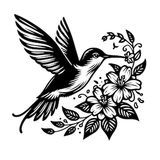 Hummingbird Flowers Svg File | Florals Svg | Hummingbird Clipart | Hummingbird Svg | Svg Png Eps Files for Cricut Silhouette Printable