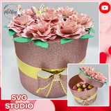 Gift flower box for chocolate or a special gift. Svg and Studio. Mother's Day gift