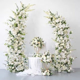Wedding Archway Flowers, White, Ivory with Greenery Flower Swag for Arch, Wedding Backdrop, Customize Flower, Various Color and Size