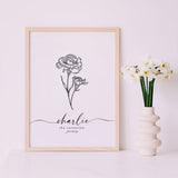 Custom Birth Flower Art/Birth Flowers/Birthday Gift/Birth Flower Series/Personalized Birth Flower/Family Gift/Individual Birth Flower Print