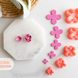 Flower Polymer Clay Cutter, 4 in 1 Petal Clay Cutters, 3D Printed Clay Cutter, Clay Tools: 4 in 1 flower petals