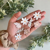 Cute Mini Water Bottle Flower Stickers, Earthy Pastel Cottagecore Aesthetic Daisy Wild Flower 1