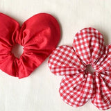 Valentine's Day Scrunchie, Red Heart Scrunchies, Easter Gift, Gift For Her, Oversize Scrunchies, Hair Holder, Heart Hair Ties.