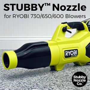 Stubby Nozzle Co. car drying nozzle attached to a RYOBI leaf blower