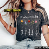Awesome Mama's Garden Shirt with Custom Birth Flowers, Mothers Day Gift from Daughter, Grandma for Gift Express Delivery Available