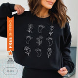OB Nurse Wild Flowers Sweatshirt, Midwife Sweater, OBGYN Gift, Labor And Delivery Sweatshirt, Obstetrician Gift, LD Nurse Gift, Obstetric