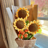 Crochet Flowers Bouquet Handmade, Sunflower, Home Decor, Finished Product, Mother's Day, Gift For Her, Anniversary, Birthday, Girlfriend