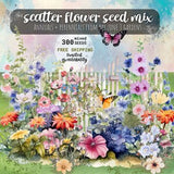 300 Scatter Flower Seed Mix, Scatter Garden, Wildflower Blend, Annuals Flowers Perennials, FREE Shipping