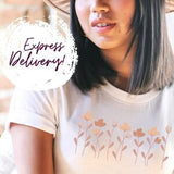 Express Shipping, Trendy wildflower shirt, Botanical tshirt + gift idea for mom, grandma, daughter, sister, friend, gardener, flower lover