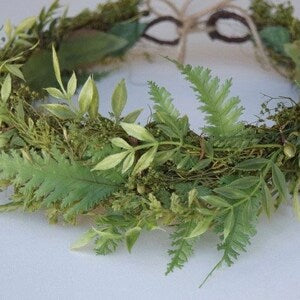 Green greenery flower crown with mixed leaf foliage for hair