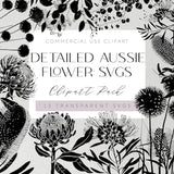 Australian Native Flowers SVG Aussie Botanicals Plotter File Svg Banksia Florals Cricut Silhouette Vinyl Laser Cut Banksia Clipart
