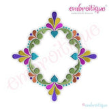 Ornate Oval Font Frame- Instant Email Delivery Download Machine embroidery design