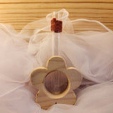 soliflore in the shape of a full or hollow flower, supplied with the glass tube, vase, raw wood, hand cut, gift FREE DELIVERY