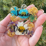 Real Floral Resin Pet Tag | Resin Dog Tag | Resin Cat Tag | Flower Tag | Custom | Gift Ideas | Gold/Silver/Bronze Flakes
