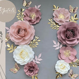 Dusty Rose Paper Nursery Flowers | Baby Girl Nursery Wall DŽcor | Nursery Paper Flower Wall Decor | Wall Flowers | Baby Girl Nursery Flowers
