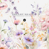 wild flowers - floral clipart - meadow flowers - borders - light pink & purple flowers - premade clipart -watercolor clipart -wildflower png