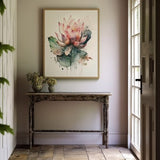 Pink Lotus Flower Watercolor Digital Download Wall Art, Zen,Spa Wall Art Print