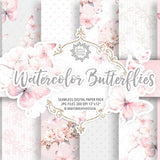 Butterflies digital paper pack, Spring pattern, Flower digital,  Flowers, pattern, spring, floral, pink, color, butterfly pattern