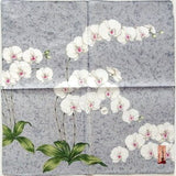 Vintage Japanese Handkerchief Orchids Flowers Kimono 17