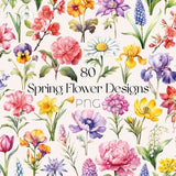 Watercolor Spring Flower Clipart Wildflower Spring Flowers PNG Watercolor Flower Bouquet Clipart Floral Spring PNG Watercolor Flower Clipart