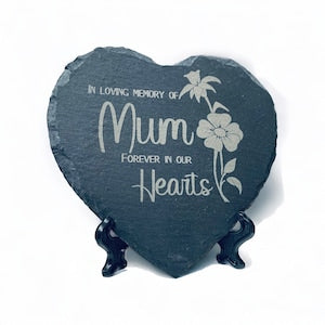 Memorial Engraved Slate Stone Nan, Memorial Grave Marker Personalised Nan Dad Mum Heart