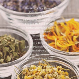 Individually packaged (10g) dried flowers, petals, buds, blossoms, and powders.  Eco-friendly, all-natural, chemical-free, and non-GMO